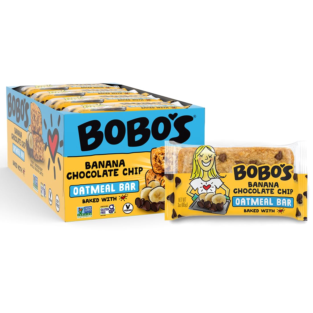 Bobo'S Oat Bars - All Natural - Banana - 3 Oz Bars - Case Of 12