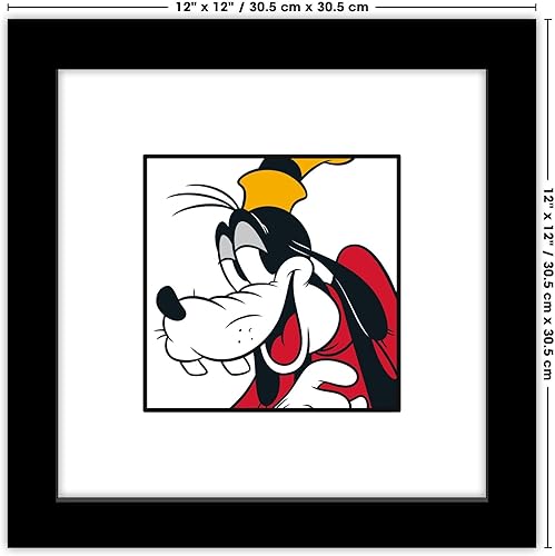 Miniatura 6 de Gallery Pops Disney Mickey and Friends - Arte de pared de Goofy Expressions Bashful, versión enmarcada negra, 12 x 12 pulgadas