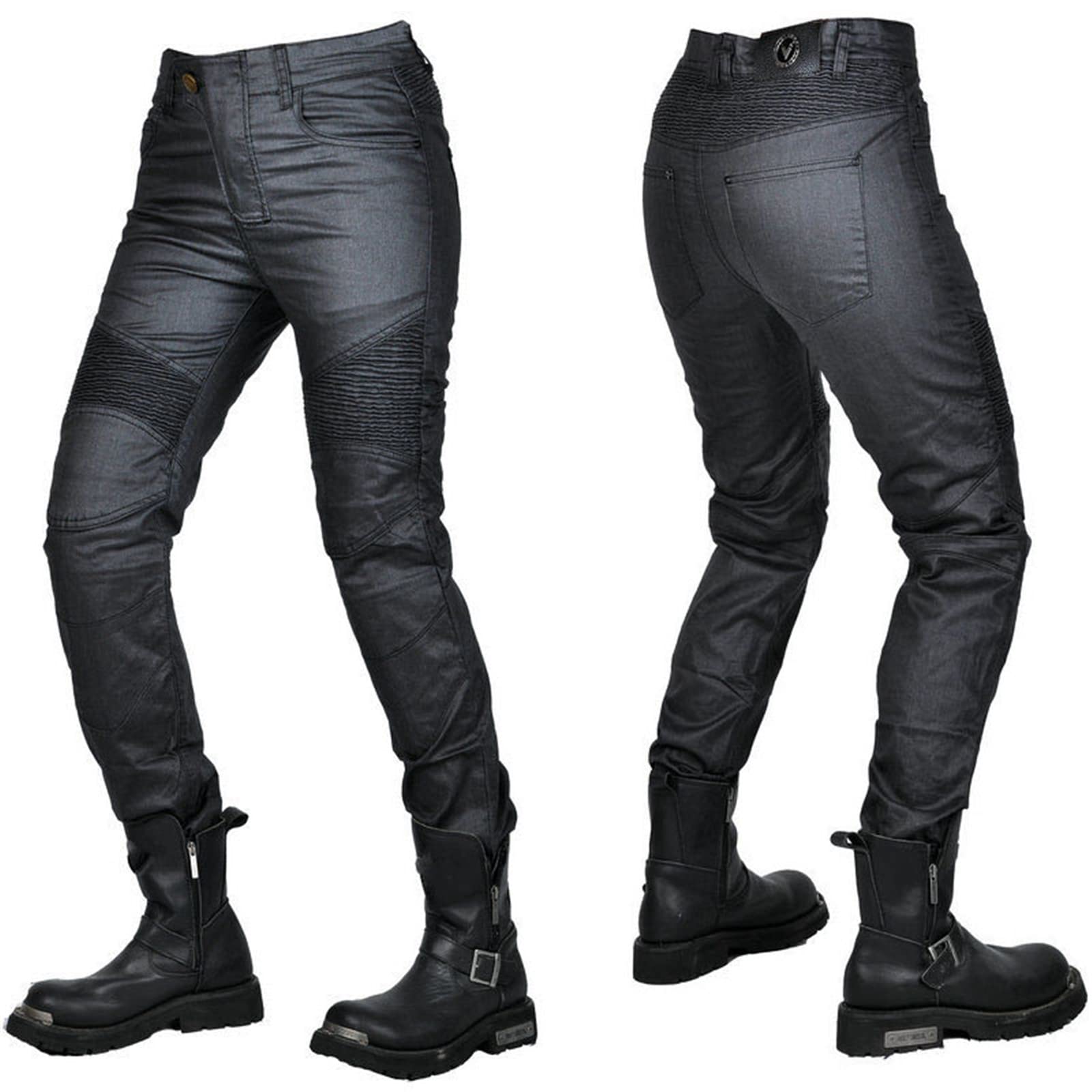 Damen Motorradhose,Wasserdichte Beschichtete Motorcycle Jeans Biker Pants Motorrad Hose Motorradrüstung Schutzauskleidung Mit Abnehmbarer 4 Protektoren
