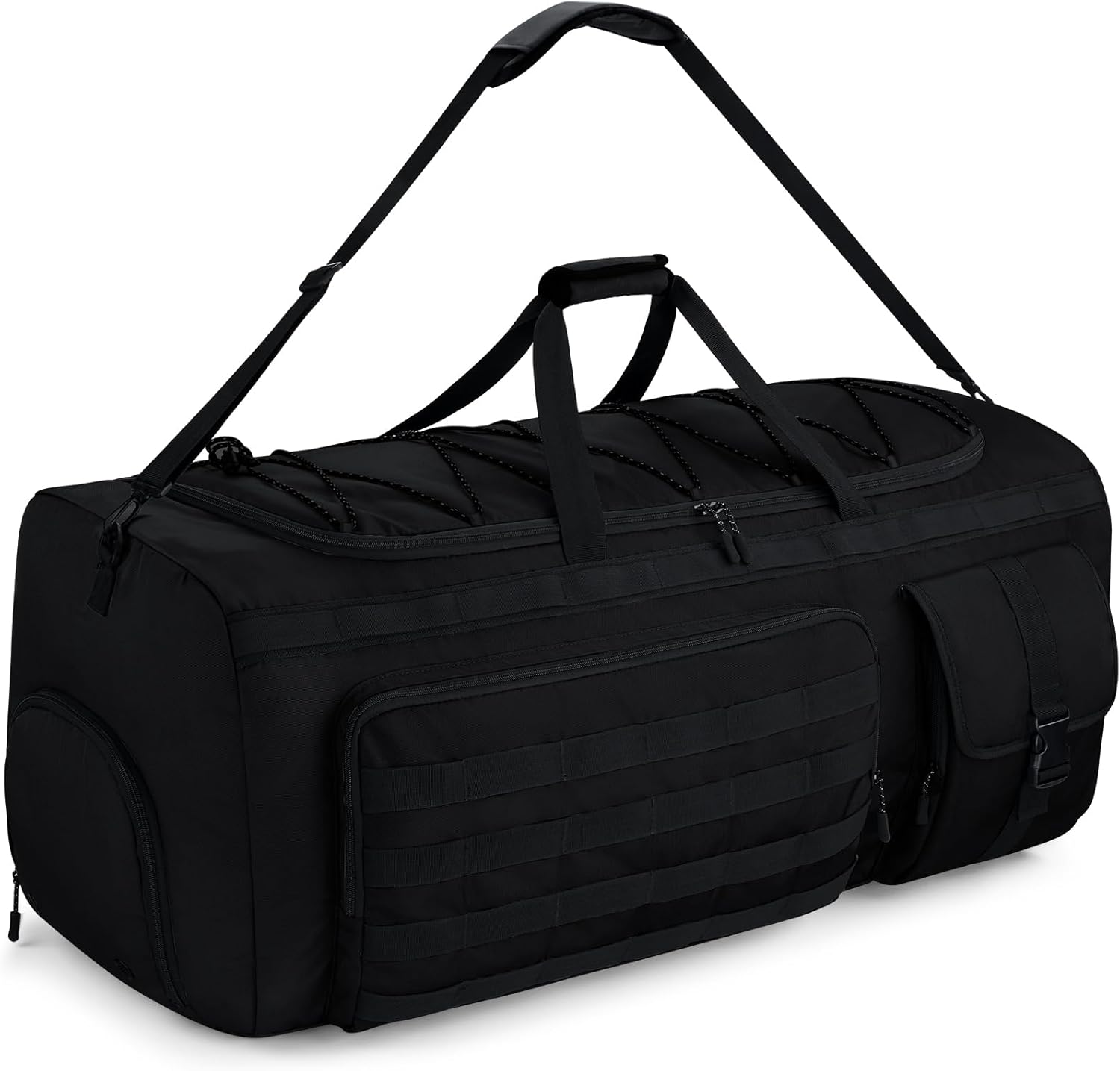 Gonex 130L Extra Large Duffel Bag for Men, Heavy Duty 3 in 1 Convertible Carry Travel Duffle, with Shoe Compartment, Tactical Loops, Sports Gear Bag for Family Trips (Black) - Image 9
