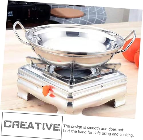 Miniatura 7 de Hemoton 1 juego de olla de cocina de acero inoxidable con doble mango olla caliente para mariscos y platos picantes diseño ahorro de energía estufa