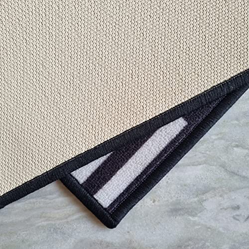 Image of Matz&More Anti Slip Multipurpose Floor Mat, 40x60cm, for Door, Entrance, Bathroom, Bedroom, Kitchen, Office, Geometric Black White
