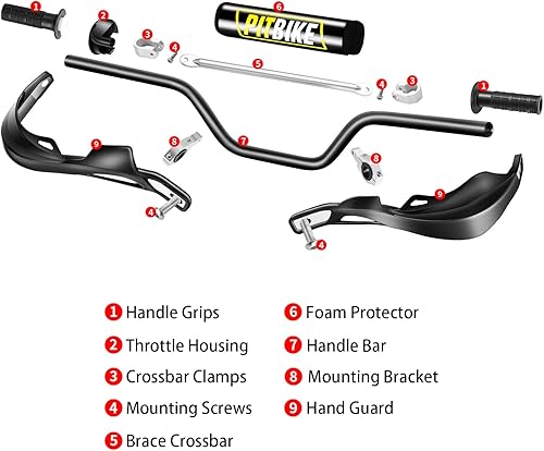 Miniatura 3 de RUTU - Kit universal de 78" CNC para manillar y protectores de motocicleta con empuñaduras, almohadilla para el pecho, abrazadera para el