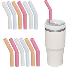 12 PCS Straw Toppers For Stanley Adventure Quencher Tumblers, Reusable Straw Tips For 0.4 inch Diameter Straws