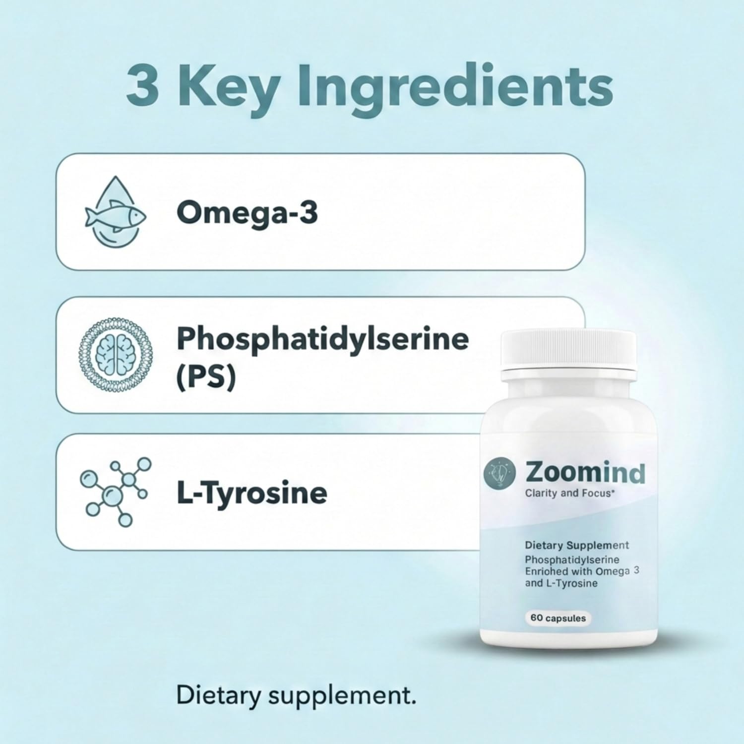 Amazon.com: Zoomind Brain Supplements for Focus and Clarity, Brain