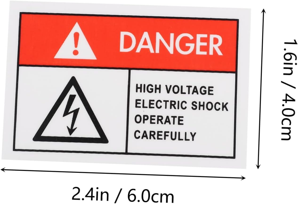 ABOOFAN 6pcs Electric Shocks Warning Signs Caution Stickers for Equipment Safety Waterproof Electric Shock Warning Decals for Industrial Use
