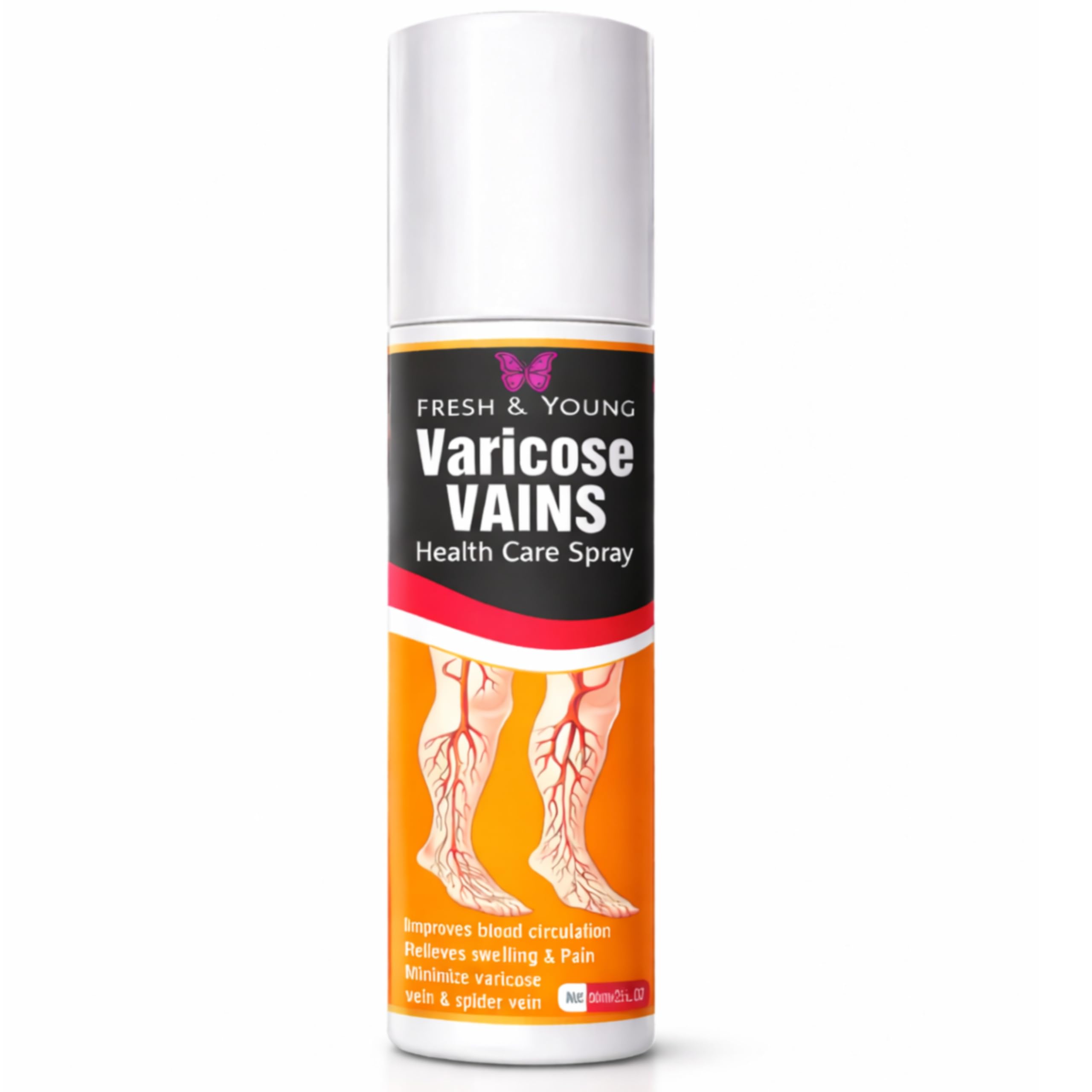 Fresh & Young Varicose Veins Spray | Natural Formula for Fast Relief | Reduces Swelling, Relieves Pain & Improves Blood Circulation | Easy-to-Use Spray for Legs & Feet – 50 ml
