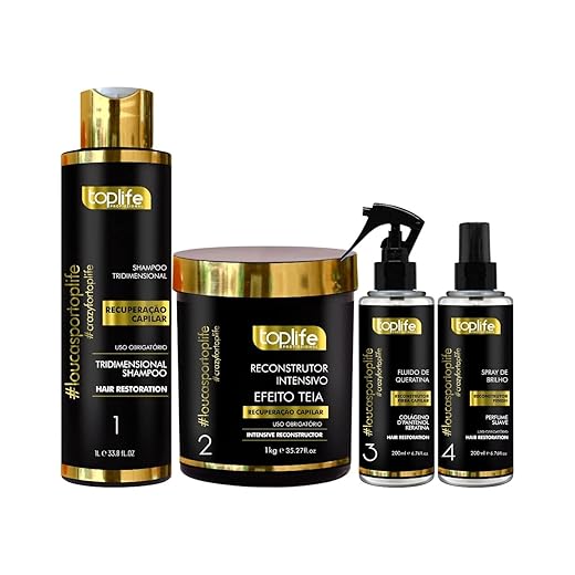 Reconstrução Capilar Profissional 4 Passos Toplife Profissional