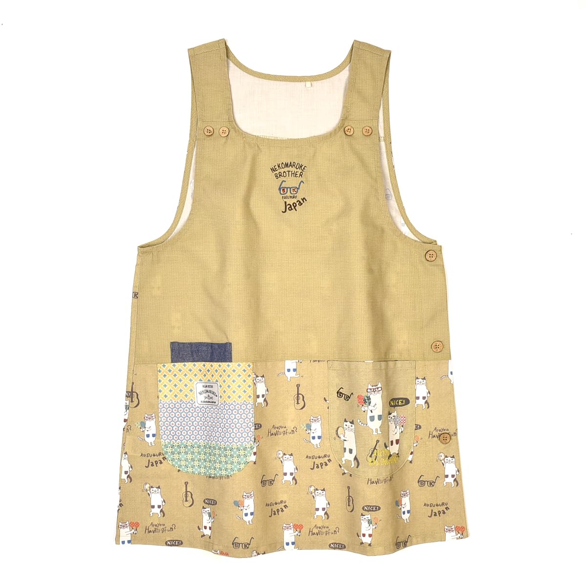 Amazon｜[クスグルジャパン] 脇釦あきエプロンネコまるけ 258001