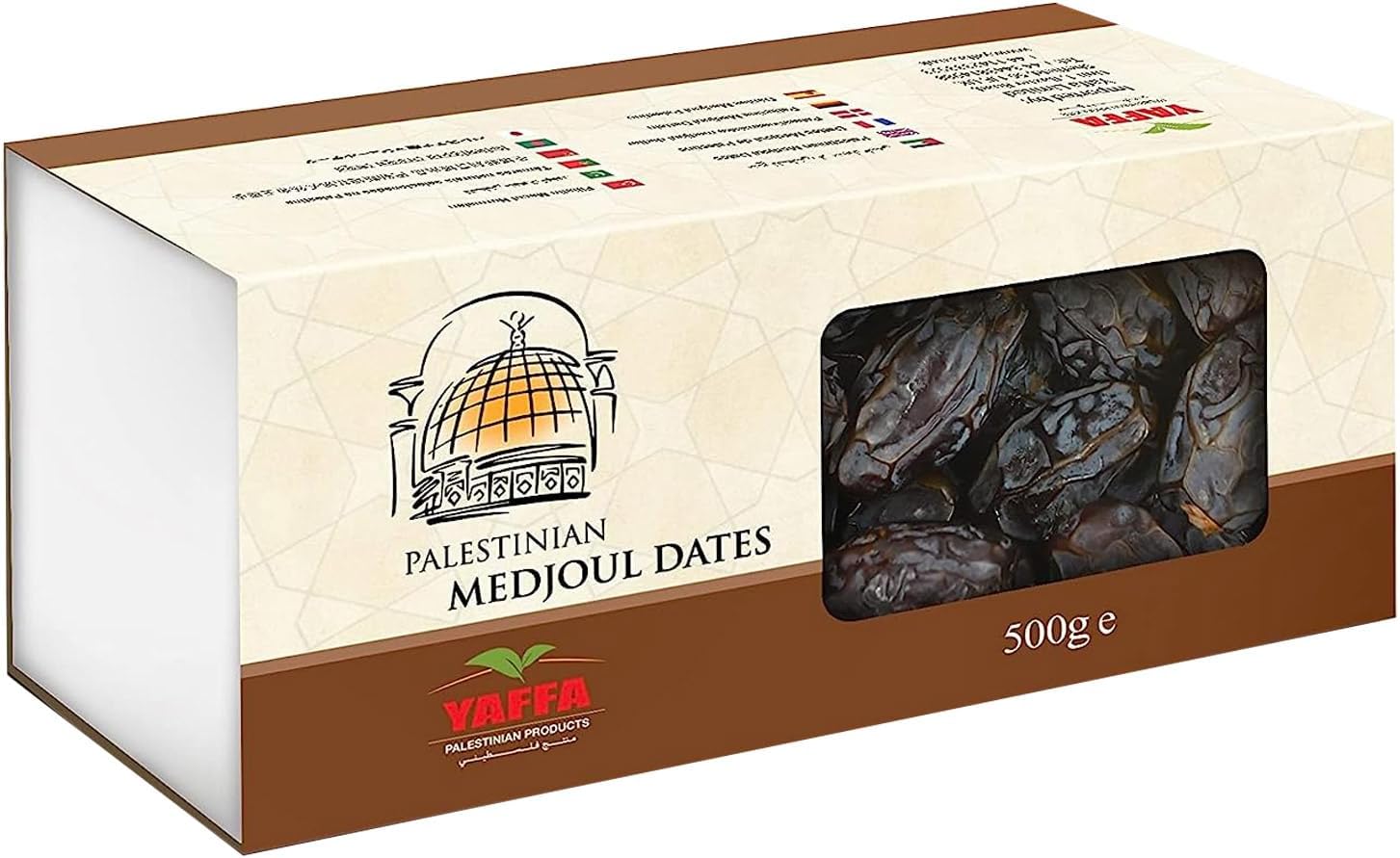 YAFFA Delicious and Juicy Jumbo Medjool Dates (Box of 500g) All Natural, No Added Sugar, Free