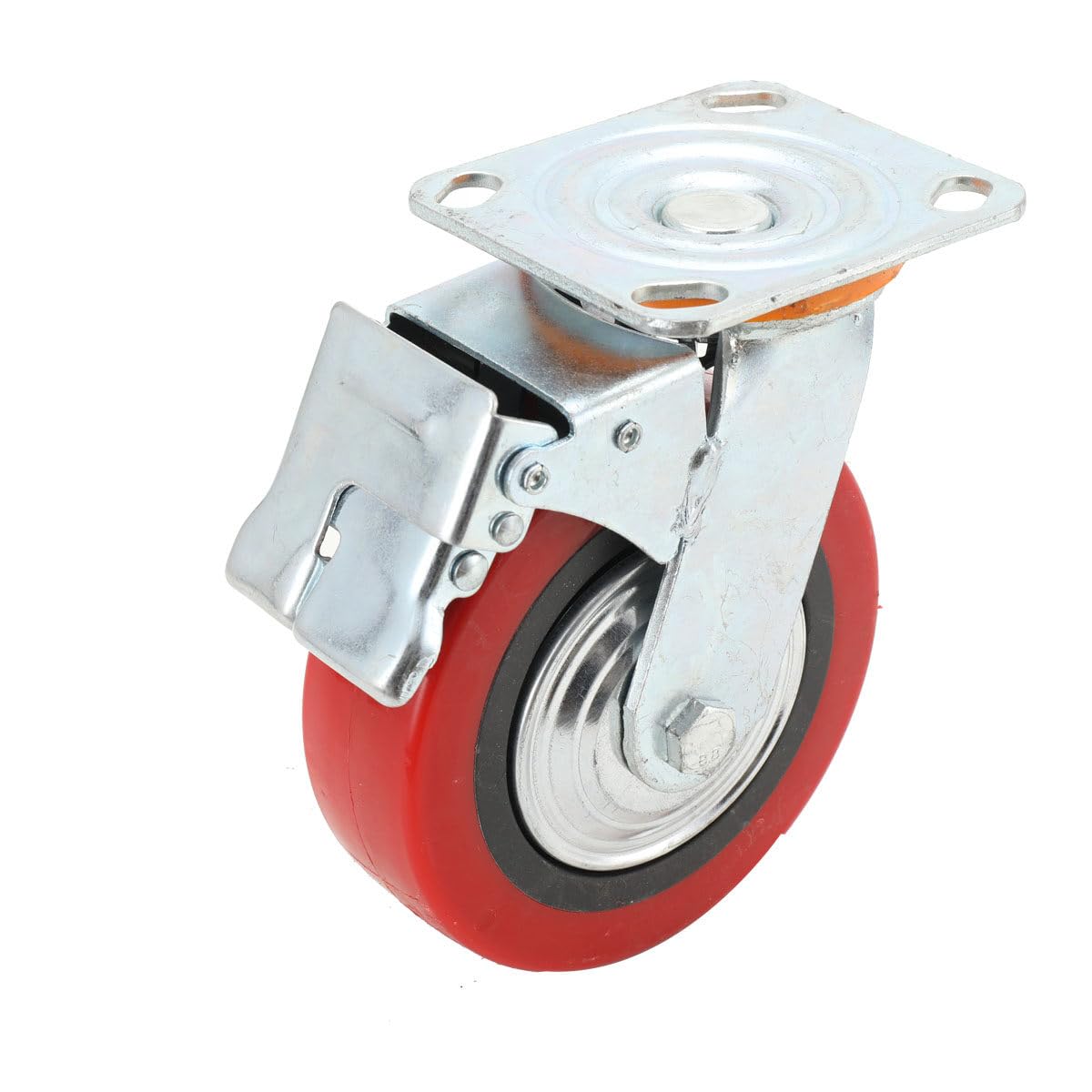 Lot de 4 roulettes pour échafaudage 190 mm avec tige filetée en acier, roulettes pivotantes à frein, position verticale, capacité de charge 750 kg, réglable en hauteur, compatible avec