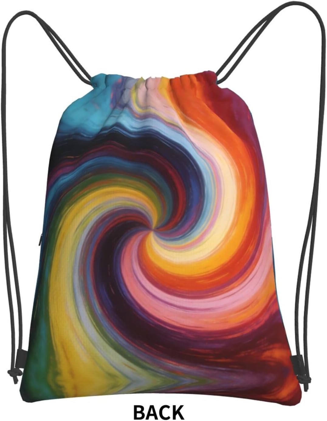 Colorful Vortex Print Drawstring Gym Bag, Stylish Sports Bag Unisex, Yoga Bag and Travel Drawstring Bag