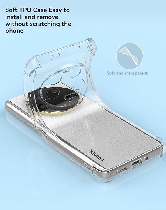 USTIYA Case for Mi Xiaomi 13 Ultra Clear TPU Four Corners Protective Cover Transparent Soft