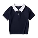 Summer Tops for Teens Cute Collared Short Sleeve T-Shirts Boys Girls Loose Casual Basic Tennis Tees for 2-12 Years