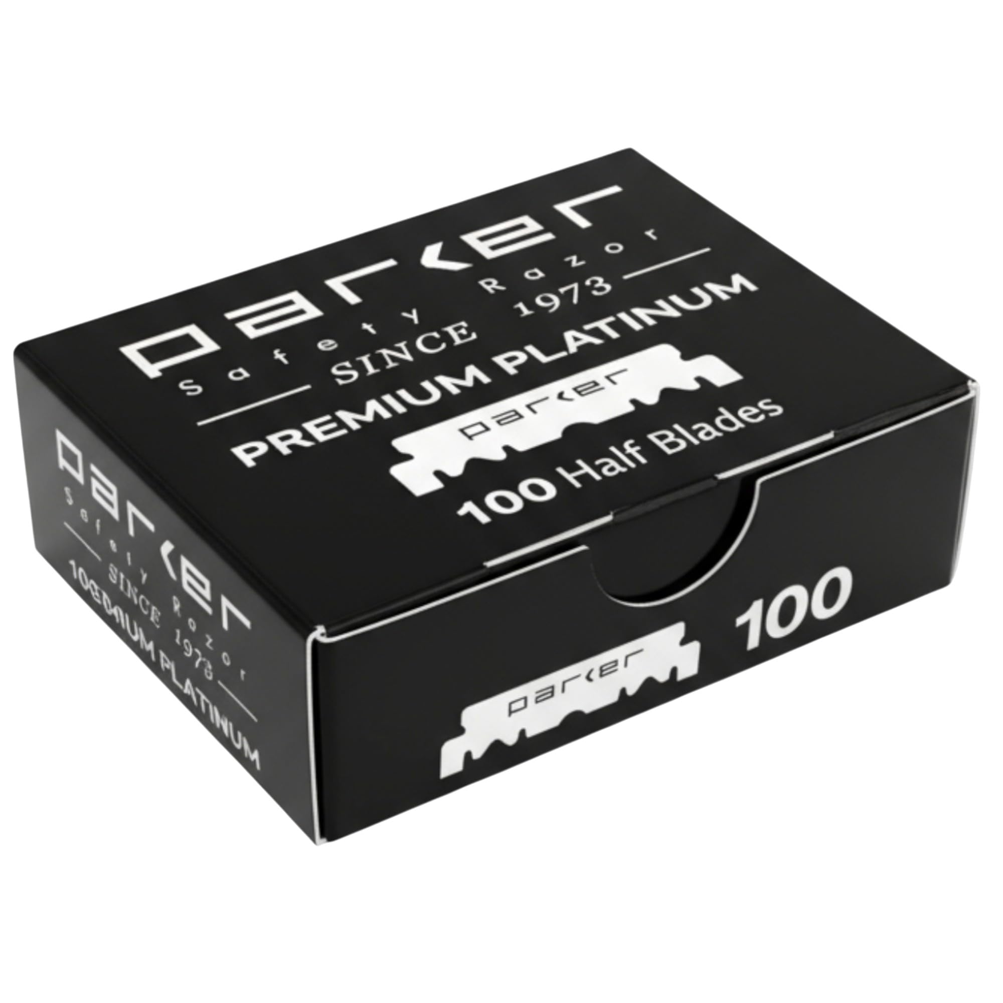 Parker Safety RazorPremium Platinum Single Edge Razor Blades, 100 Count - For Professional Barber, Shavette and Disposable Blade Straight Razors[Amazon-developed Certification] Compact by Design