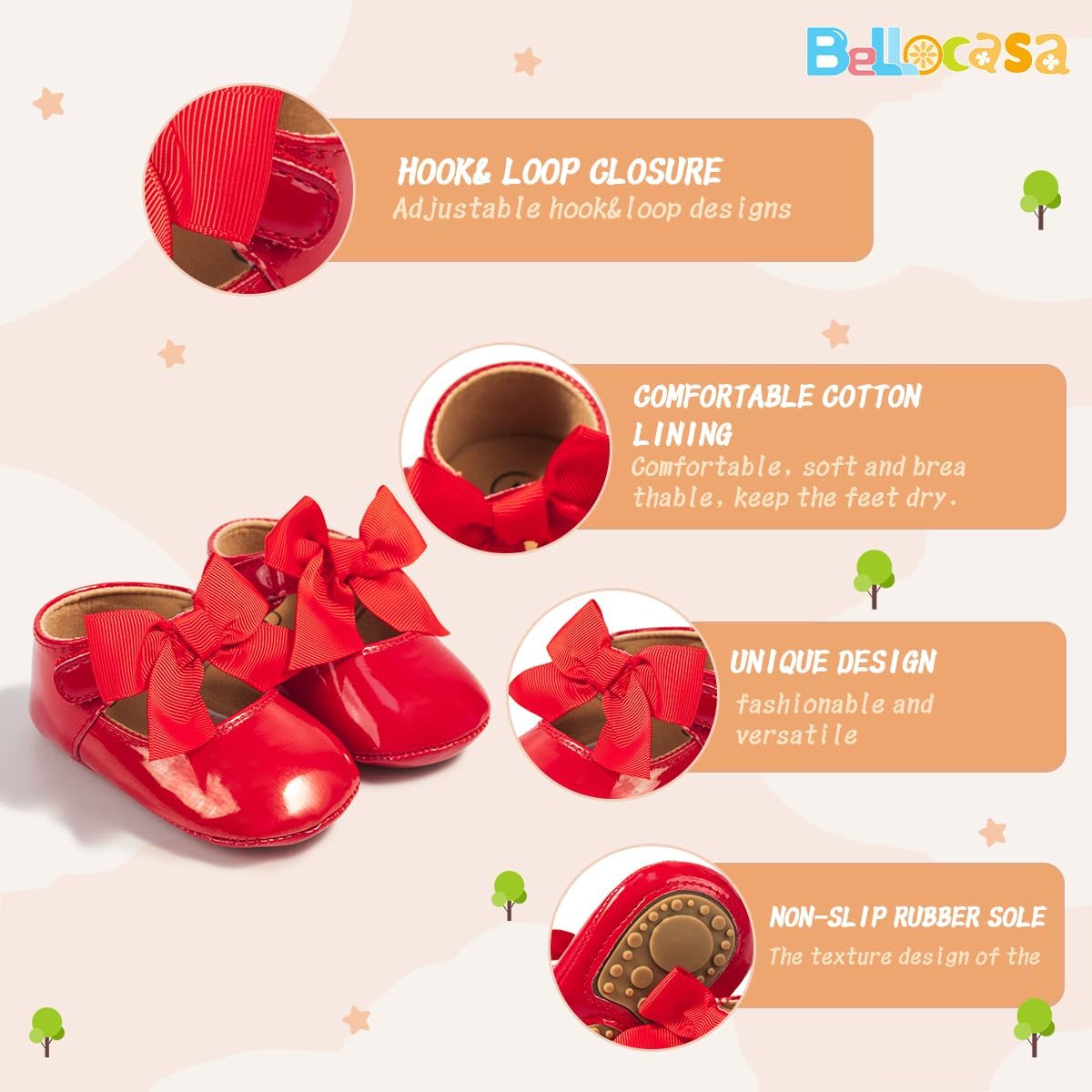 Baby Mary Jane Flats for Girls with Bowknot Cotton Anti Skid Sole Infant First Walker Princess Dress Crib Wedding Shoes - Image 4