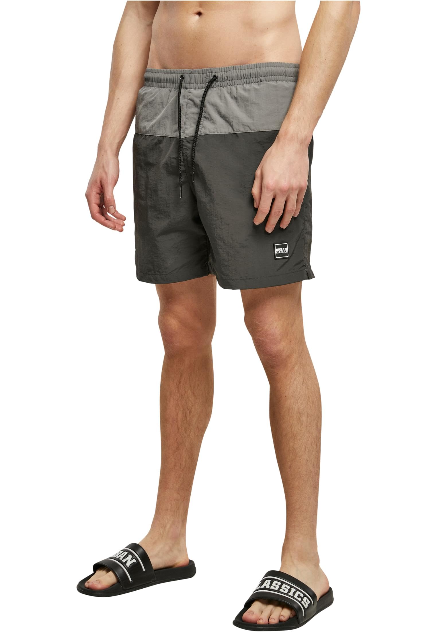 Urban Classics Men's Block Swim Shorts Trunks, Blackbird/Asphalt, 5XL