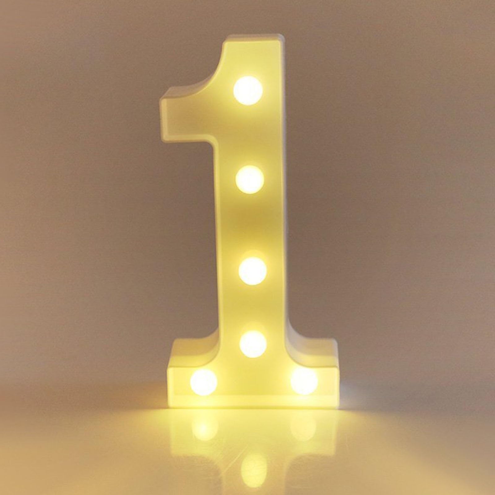 Marquee Letter Lights Sign Warm White LED Light Up Numbers 18th, 30th, 50th Birthday Party for Home Party Wedding Decoration (Color : Number 1, Size : 16CM/6.3in)