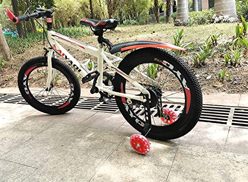 Image of Mehome Bicycle Training Wheels Bike Heavy Duty Rear with Stabilizers for Kids Bikes of 12 14 16 18 20 Inch (red)