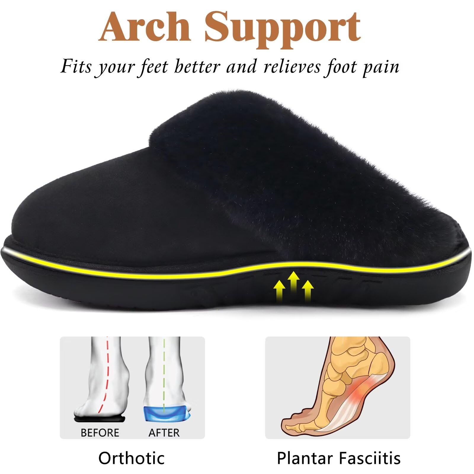 jiajiale Pantofole Donne Delle Accogliente Caldo Fluff Slipper Per Inverno Slip On Cuscino Morbido Memory Foam Scarpe Casa Con Suola In Gomma Dura Indoor Outdoor
