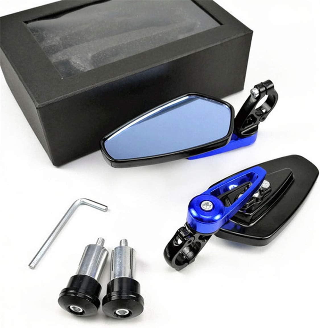 1Set 7/8" 22mm Universal Motorcycle Aluminum Rear View Handle Bar End Side Rearview Mirrors (Orange)