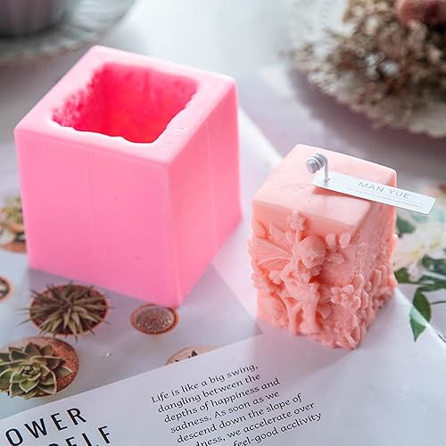 Miniatura 2 de I-Best Molde de cera de vela de flor de ángel 3D, pilar tallado de silicona, jabón de silicona, molde de vela de decoración de resina epoxi aroma