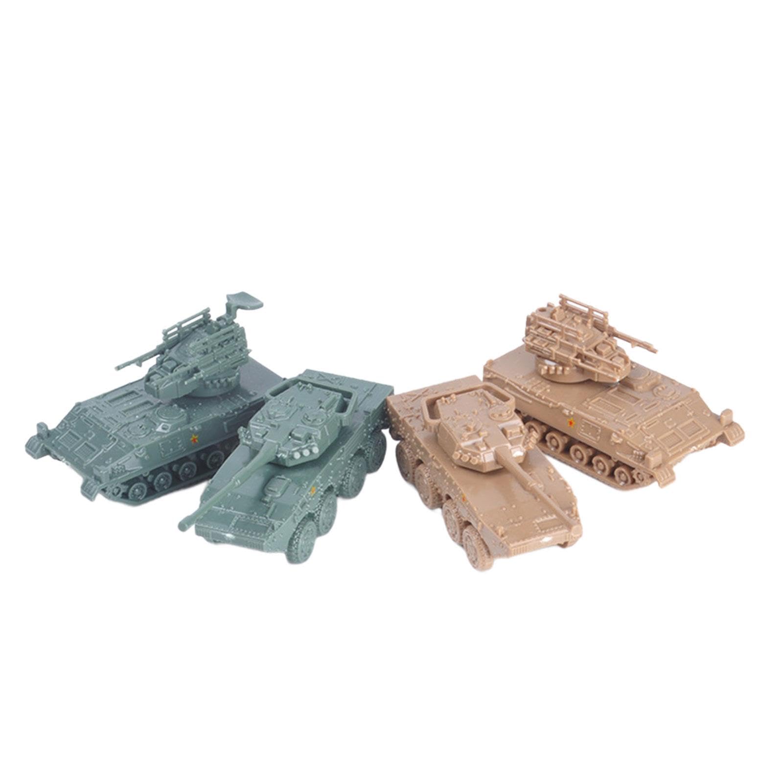 4 Pieces 1/144 Tank Model Ornaments Tank Truck 4D Model for Kids Boys Family|4pcs 1:144 Tank Model Kits-picture-29