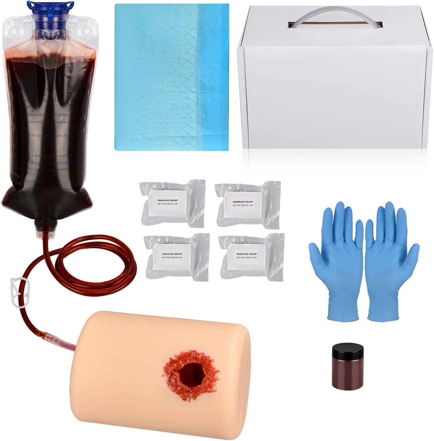 Wound Packing Trainer with Tourniquet for Bleeding Control Training, Stop the Bleed Training Kit for Medical Classes, Carrying Case