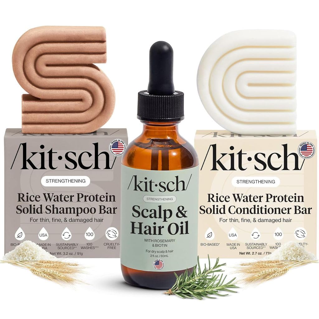 Kitsch Rice Water Shampoo and Conditioner Set + Pre-Wash...