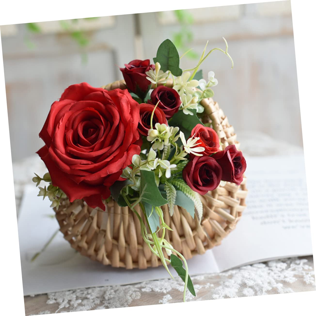 Garneck 3 Stück Geflochtene Blumenarrangement-körbe Weidenkörbchen Mit Griffen Für Hochzeiten Rustikale Blumenmädchen-körbe Weidenkörbe Für Gastgeschenke Dekorative Aufbewahrungskörbe
