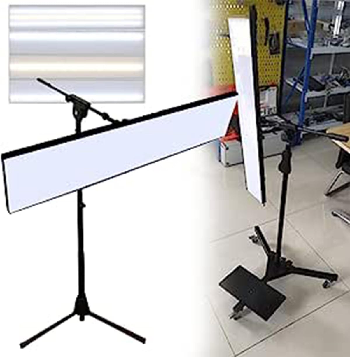 con 3 Ruote mobili, Strumento di Illuminazione per ammaccature Auto, Sistema di Illuminazione Regolabile, Senza Bordo Riflettente per Vernice, Luce di rilevamento a LED