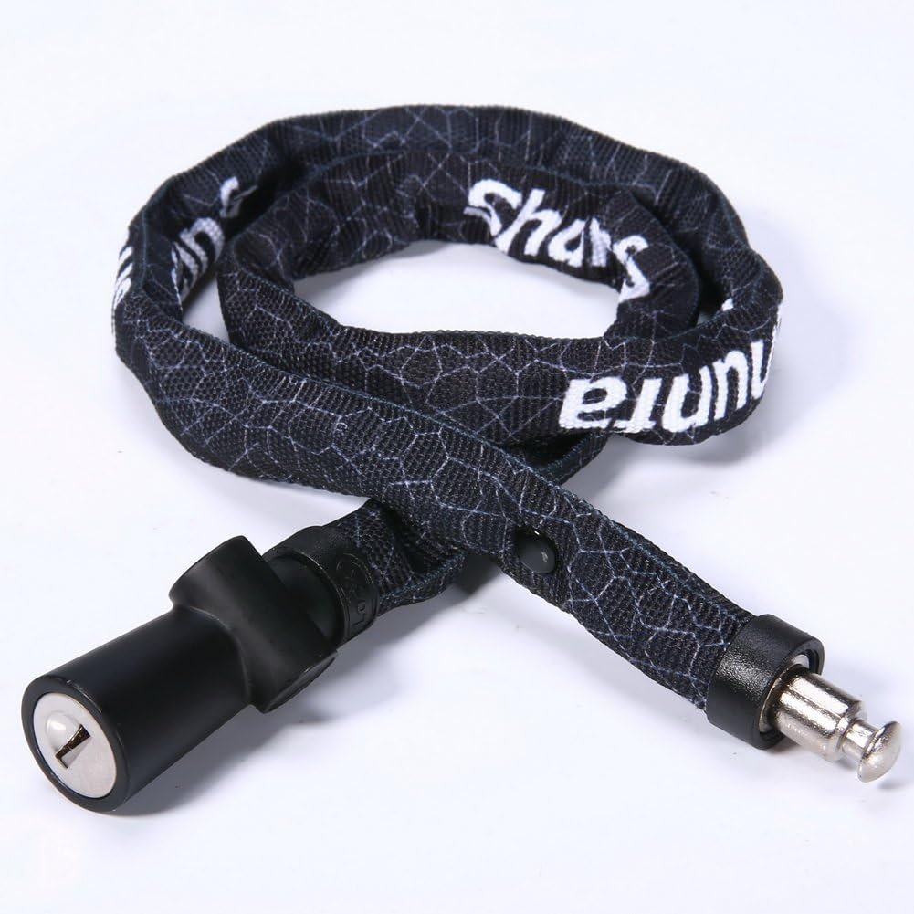 Shunfa Bike Lock, 2.4ft * 0.16inch Stainless Steel Chain Bicycle Lock with 2 Keys, Security Level 4