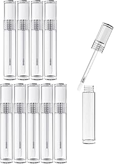 10x リップ グロス ボトル 空の詰め替え可能 ポータブル リップ クリーム チューブ リップ グロス コンテナ 透明 レディース ガールズ DIY アクセサリー 交換用