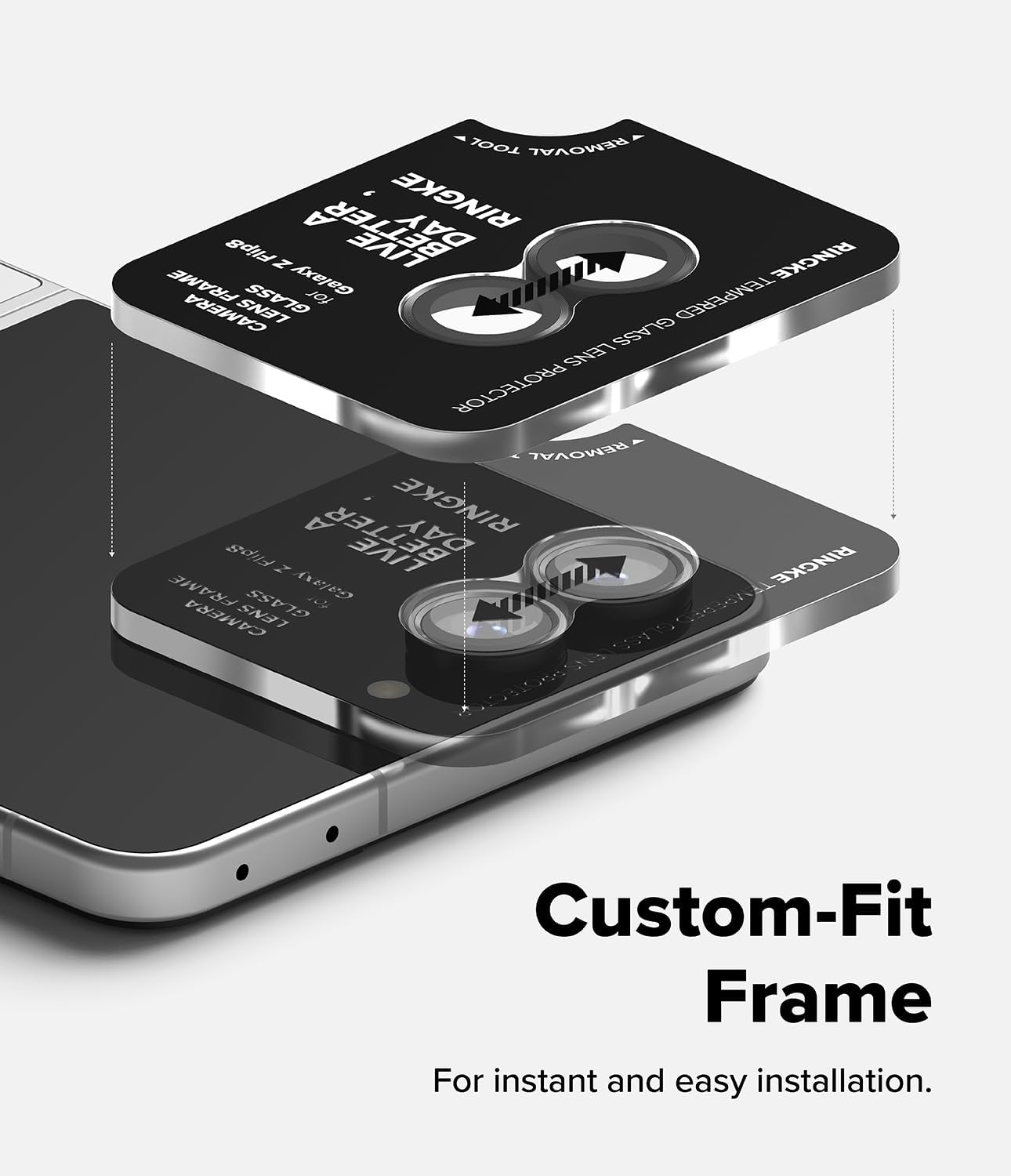 Ringke for Samsung Galaxy Z Flip 8 Camera Lens Protector [2 Pack] | Camera Lens Frame Glass, Individual Cutouts, Custom-fit Installation Tool, Super Easy to Install, 9H Tempered Glass