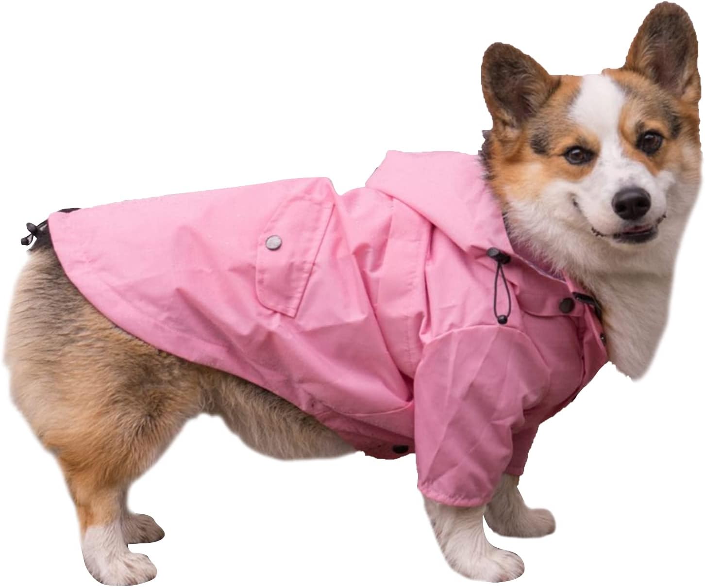 Cologo犬レインコート ポンチョ 小型犬 中型犬 ドッグウェア 完全防水 軽量 ファッション 帽子付き ペット用品 雨具 ３ｘｌ 耐久性 お散歩 5年保証 お出掛け 防風防水 ピンク 梅雨対策 犬用合羽 ダックス用 着脱簡