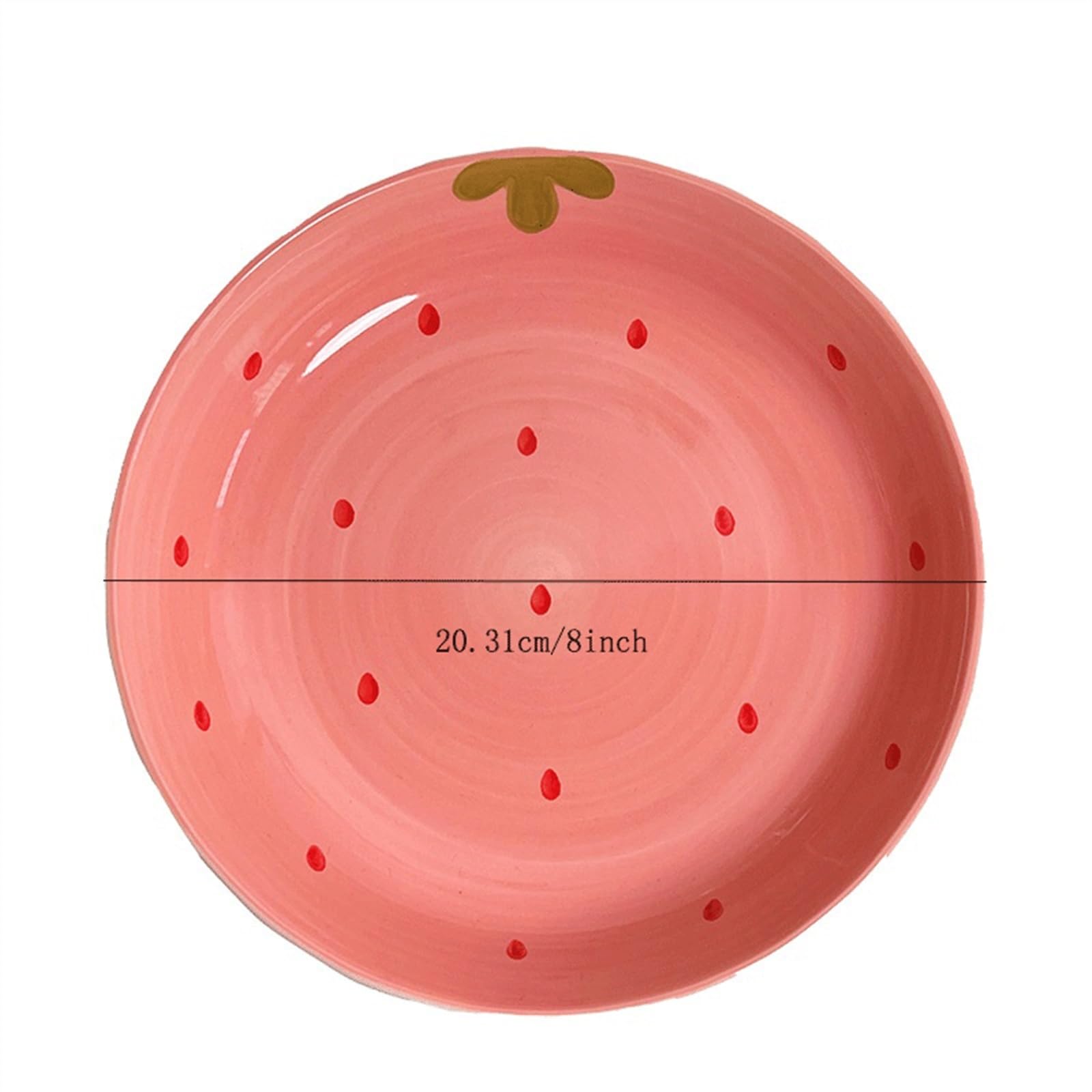GRFIT Serviceteller 20,3 cm großer Keramik-Erdbeerteller, Obstmuster, Speiseteller, Brotteller, Speiseteller mit Erdbeermuster, feines Keramikgeschirr Platten