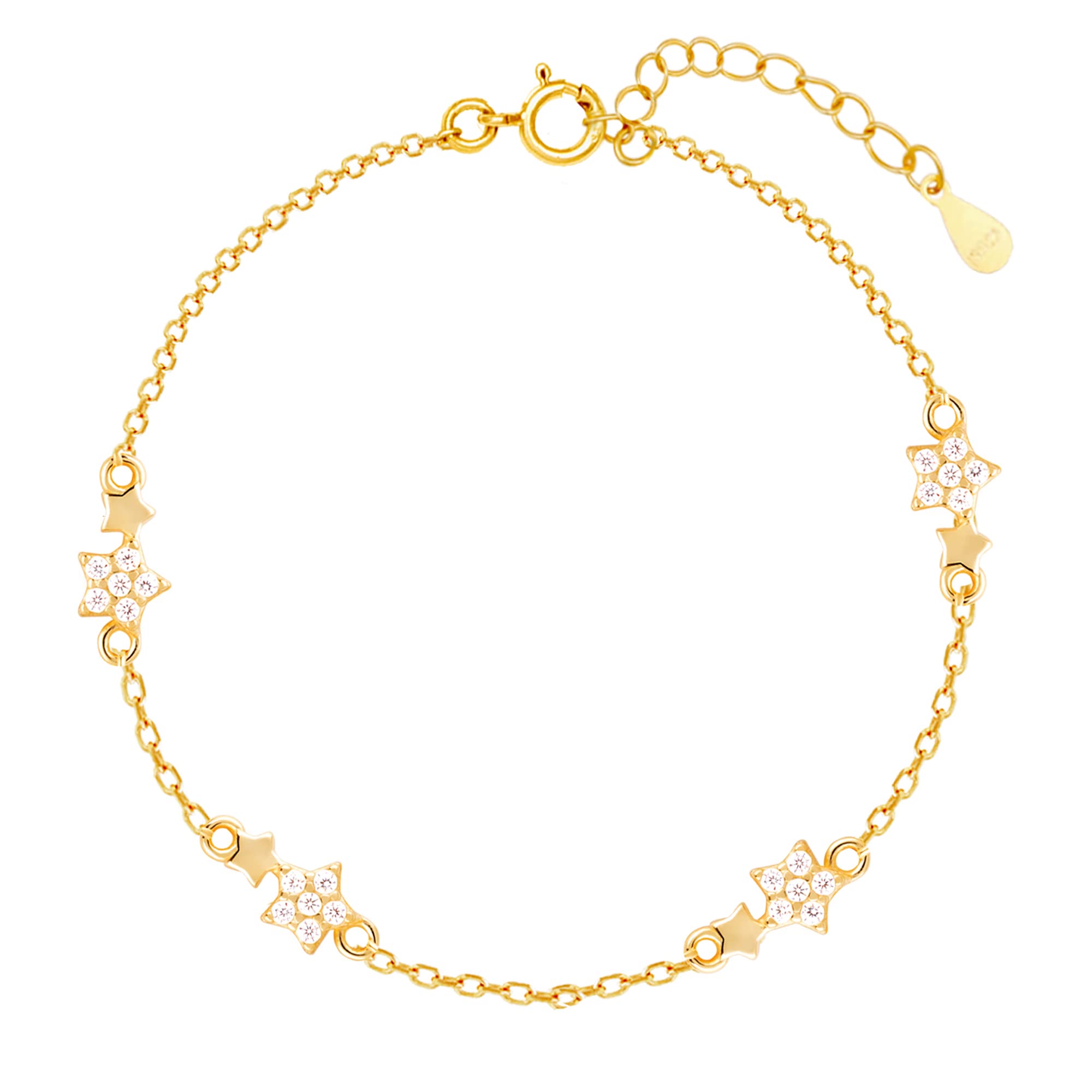 giva 925 Silver Golden Binary Star Bracelet, Adjustable | Gifts for Women and Girls | With Certificate of Authenticity and 925 Stamp | 6 Months Warranty*-picture-11