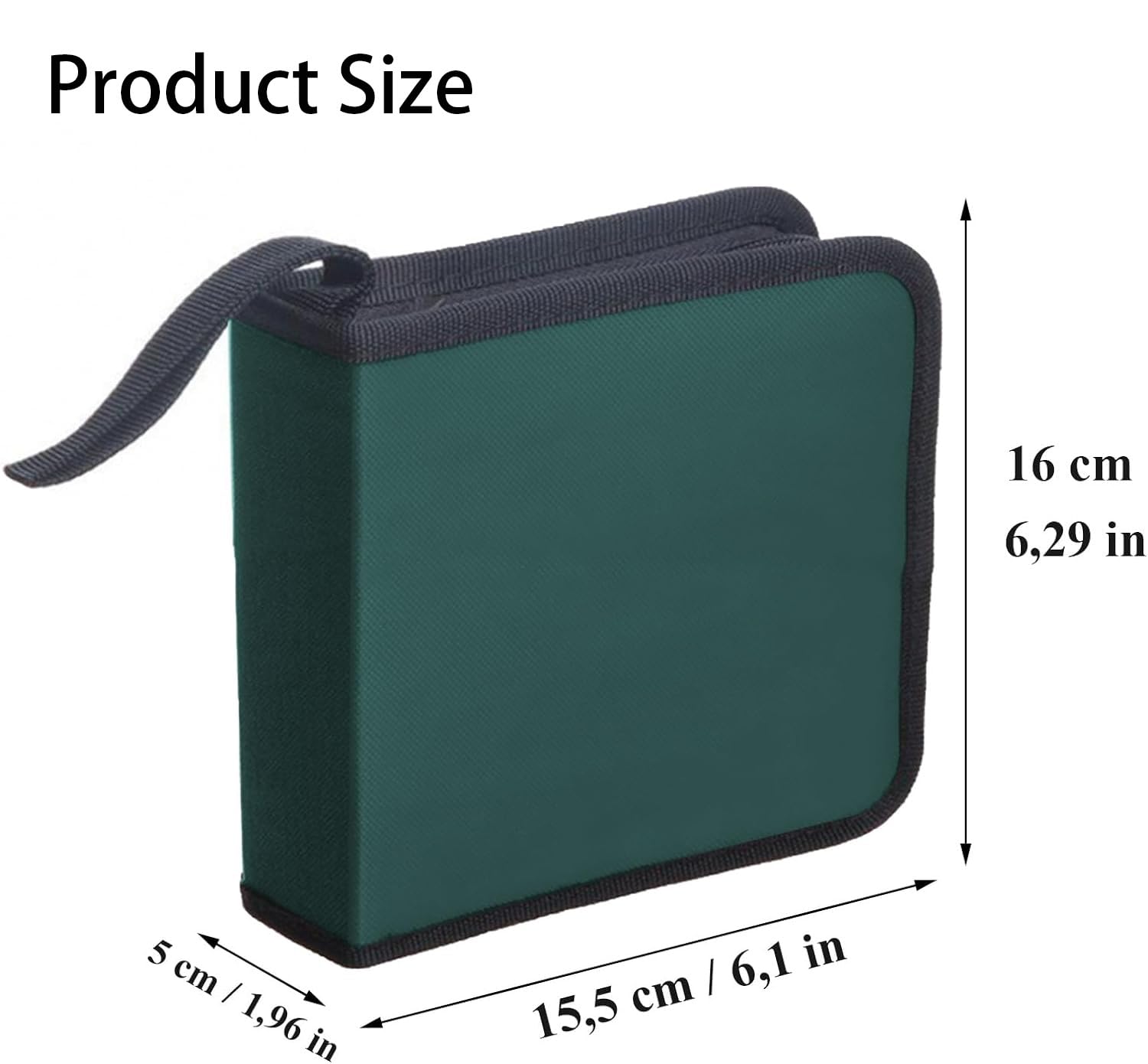 Sac de Rangement CD pour 40 Disques CD DVD, Voiture et Maison, Vert