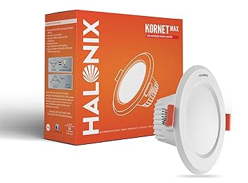 Halonix 12W Kornet Junction Box Led downlighter | Cut Out- 3 inch, Dia- 4.29 inch, Height- 1.96 inch | BIS Certified | No False ceiling| Ceiling Light for Home, Shop and Office |Pack of 1, Cool White. - image, photos