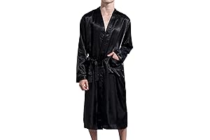 Men's Silk Satin Kimono Bathrobe: Luxurious and Lightweight Loungewear