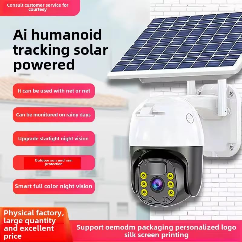 4G Carte SIM Caméra solaire 1080P Wifi Caméra extérieure Détection PIR Alimenté par batterie Sans Fil Surveillance de sécurité Camhi Installation facile(4G Battery x 64G)