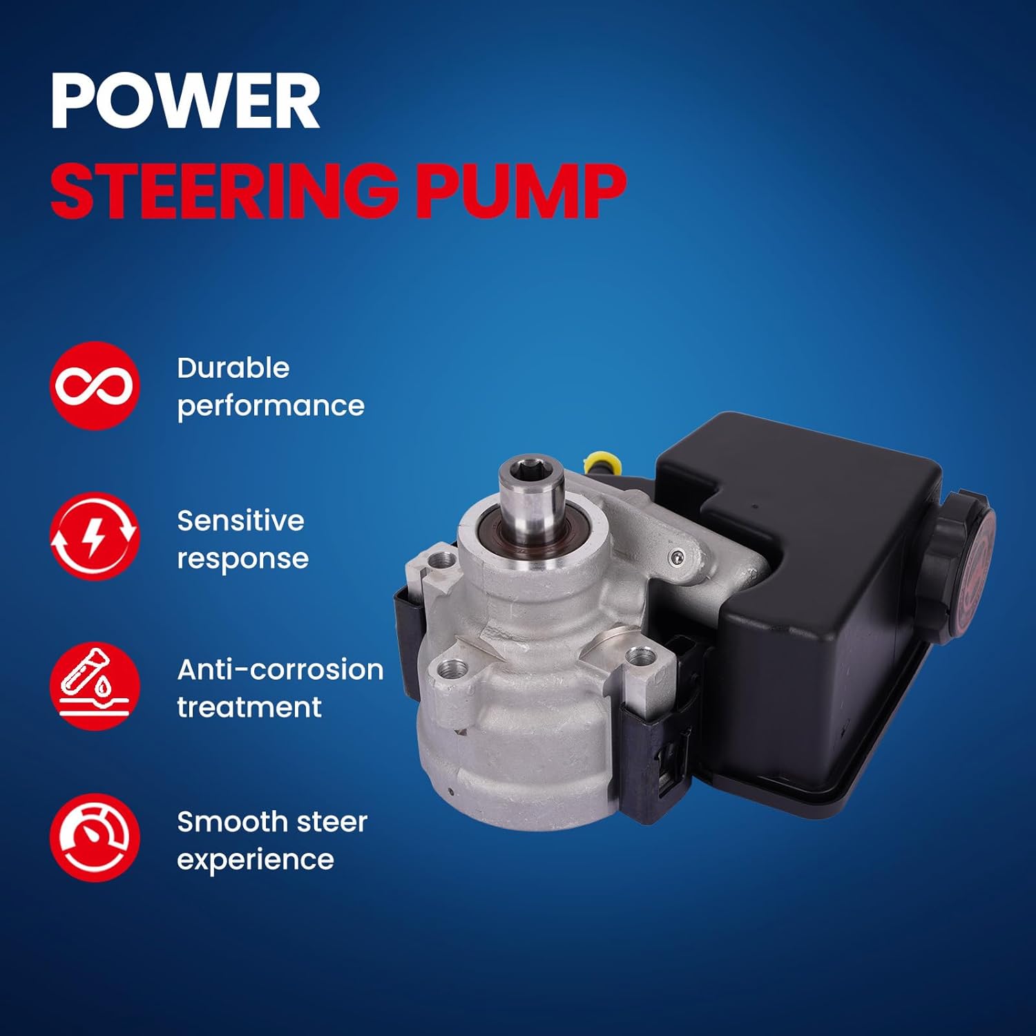 MOCA Power Steering Pump 96-55859 Fits 96-04 for Buick Regal 3.8L & 98-03 for Chevrolet Monte Carlo 3.8L & 98-99 for Oldsmobile Intrigue 3.8L & 97-03 for Pontiac Grand Prix 3.8L