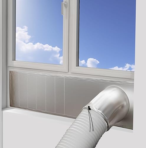 Miniatura 2 de Plata 30% revestimiento plateado, 100% sellado Kit de ventilación portátil de aire acondicionado para ventana, cierre todo en uno, para aire