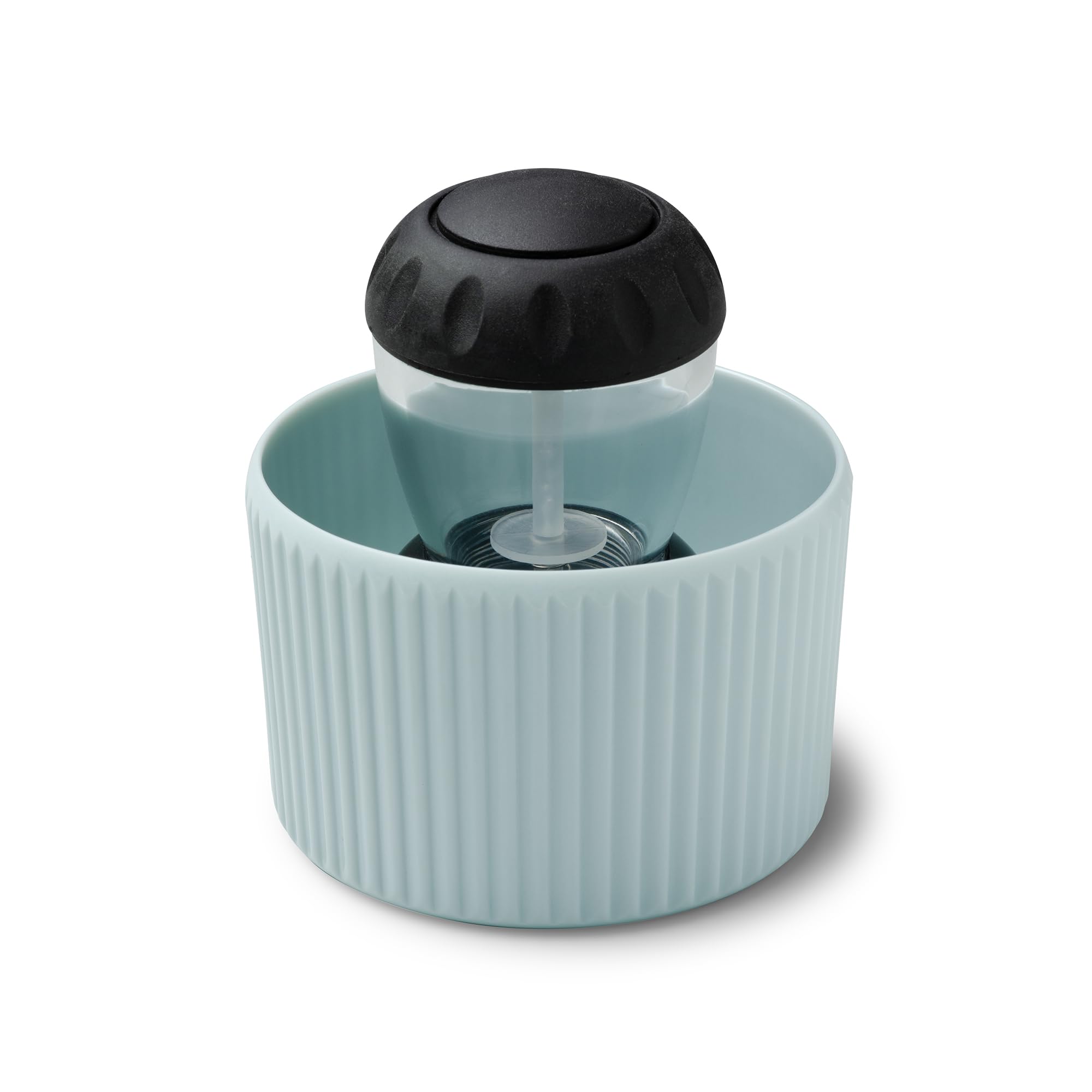 Zeal Soap Dispensing Dish Brush – Palm Washing Up Kitchen Brush with Melamine Pot Holder & Sink Organiser (Duck Egg Blue)