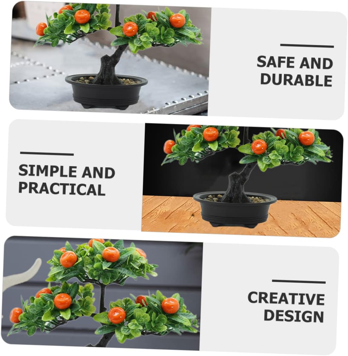 2pcs Faux Fruit Tree Realistic Bonsai Decoration Artificial Plants for Home Decor Potted Simulation Ornament for Table Centerpiece and Party Decoration