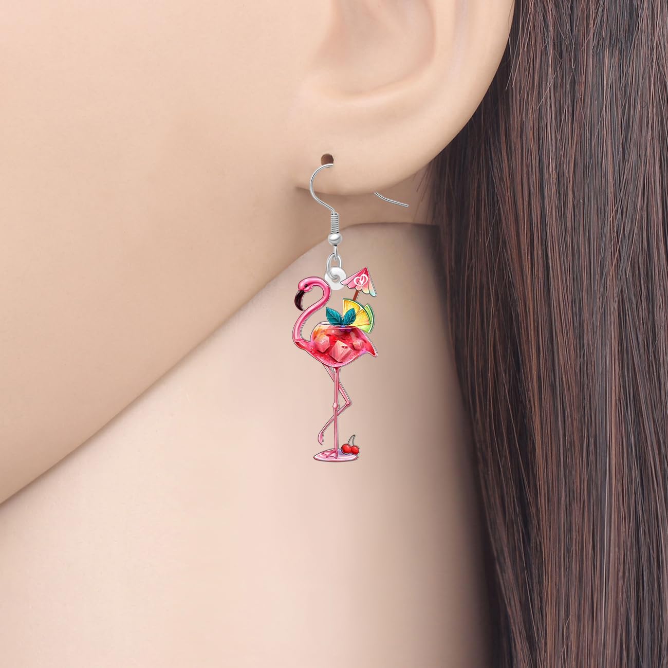 NEWEI Orecchini A Forma Di Fenicottero In Acrilico – Leggeri E Colorati, Idea Regalo Per Donne E Ragazze - 4