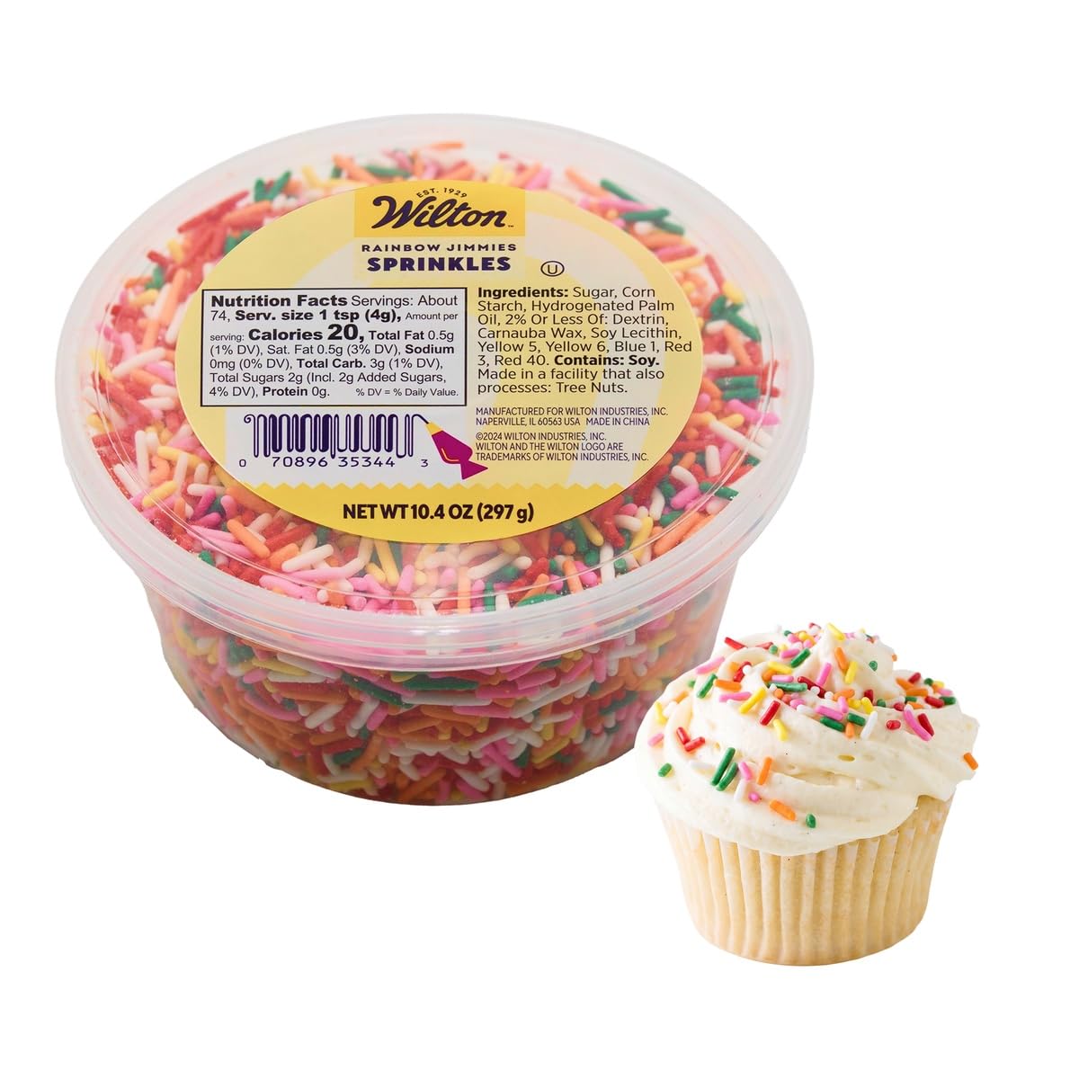 Wilton Jimmies Sprinkles 10.5oz Tub-Rainbow