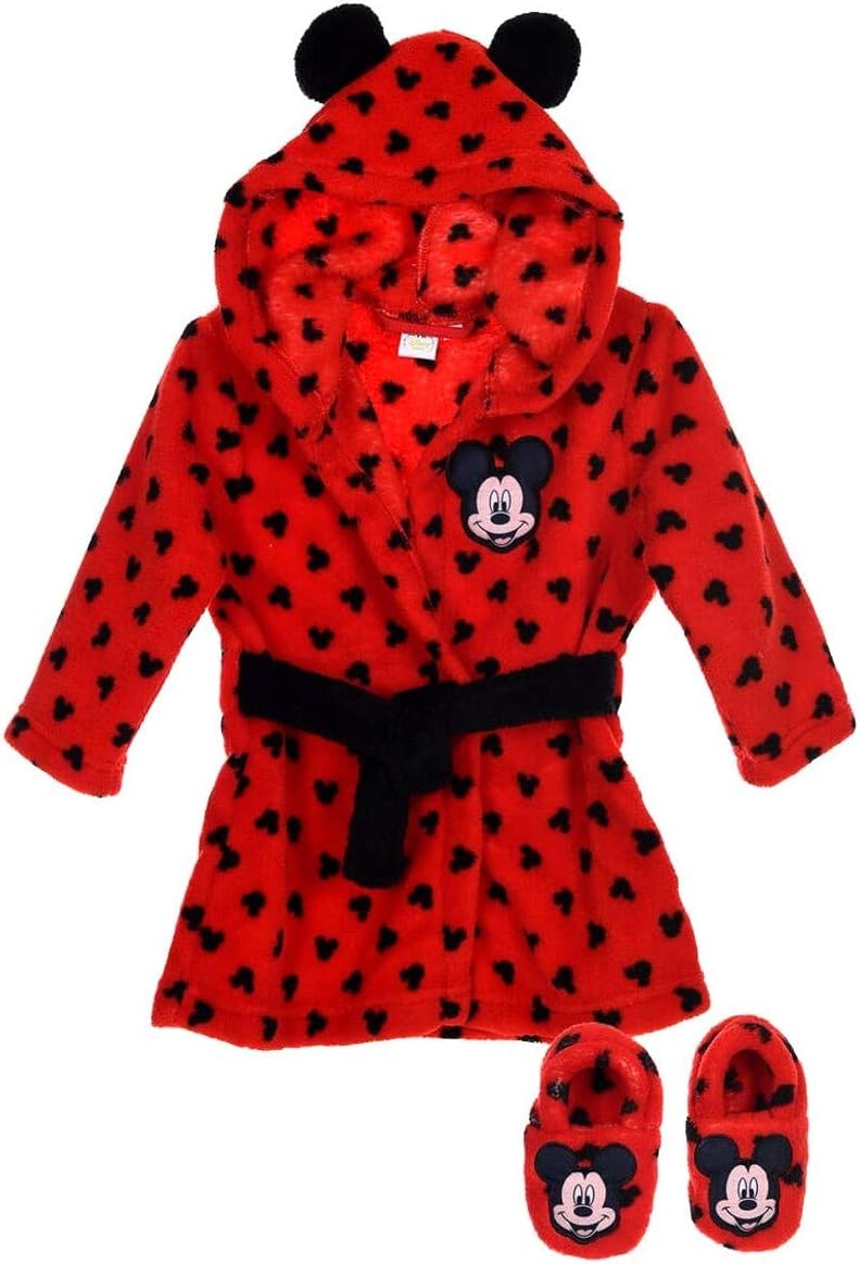 Mickey Coffret Robe De Chambre Et Chaussons Bebe Rouge Et Bleu De 9 A 24mois Rouge 9 12 Mois Amazon Fr Vetements
