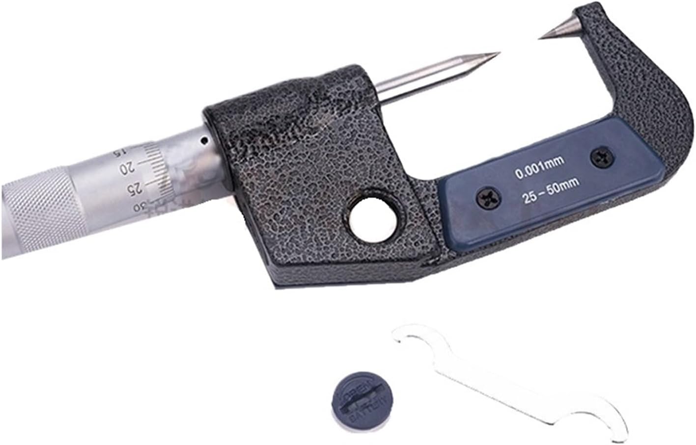 0-25mm 0.001mm Digital Double Point Outside Micrometer Electronic Carbide Tip micrometers Measuring Tools(0-25mm 30degree)