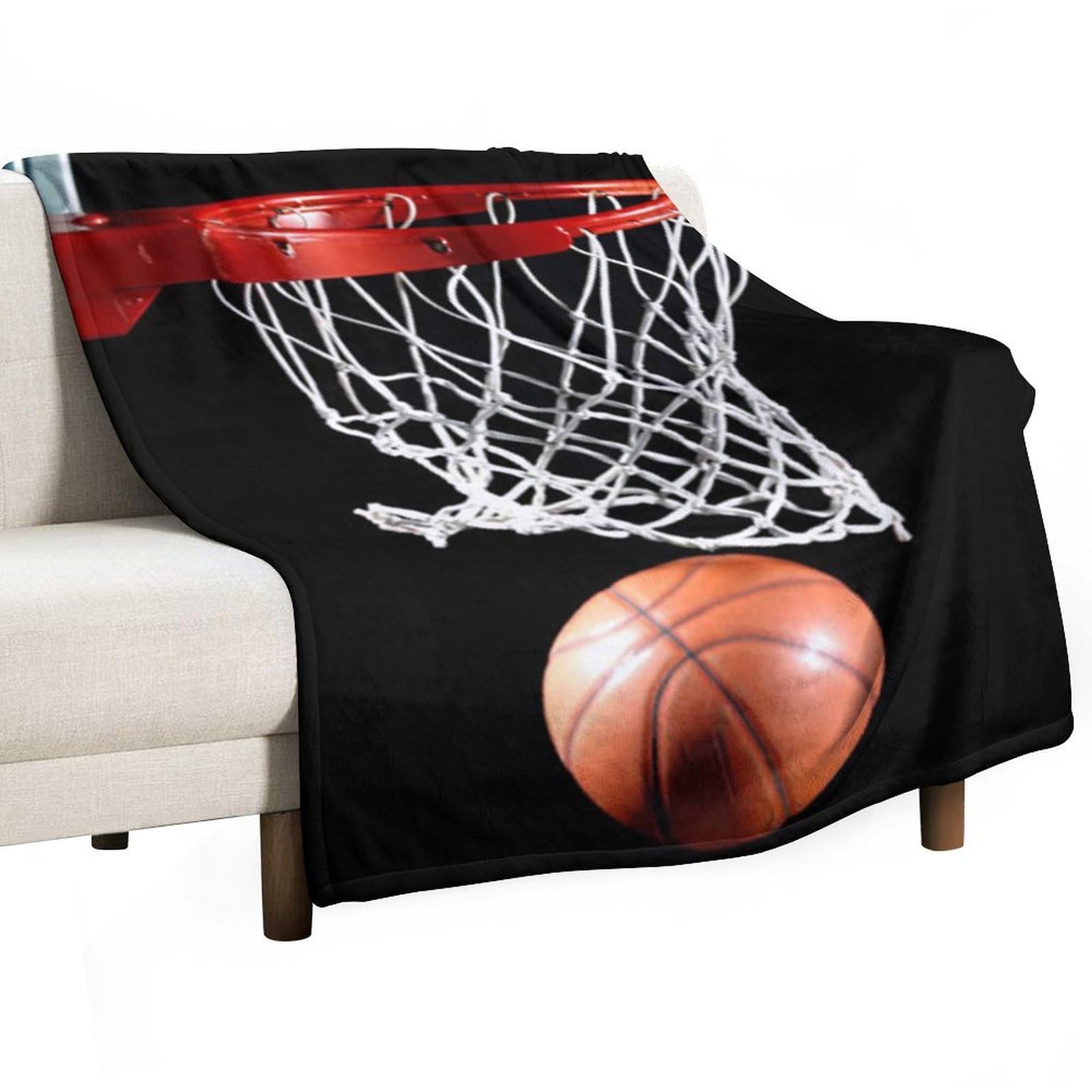 Hxwokrum Flannel Blanket, Basketball Throw Blanket for Couch Sofa Bed Office, Soft And Comfortable Without Pilling